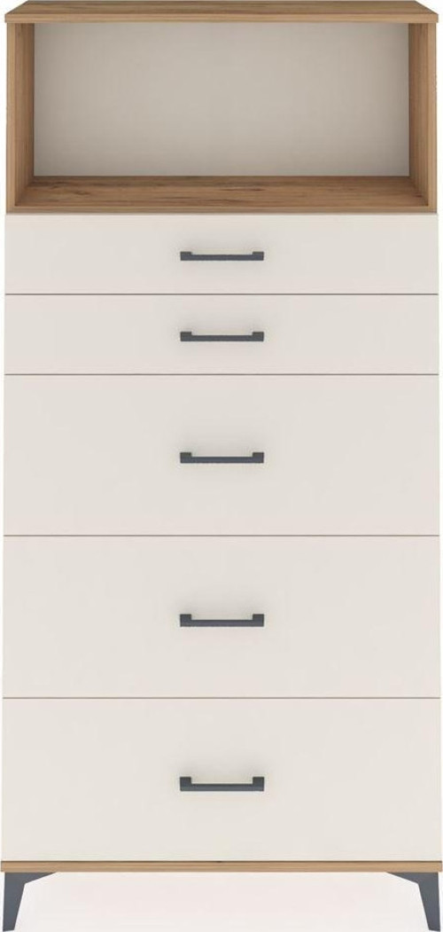 Arges Dolap 1 Raflı 5 Çekmeceli 88 x 30 x 182 cm Çam - Aytaşı