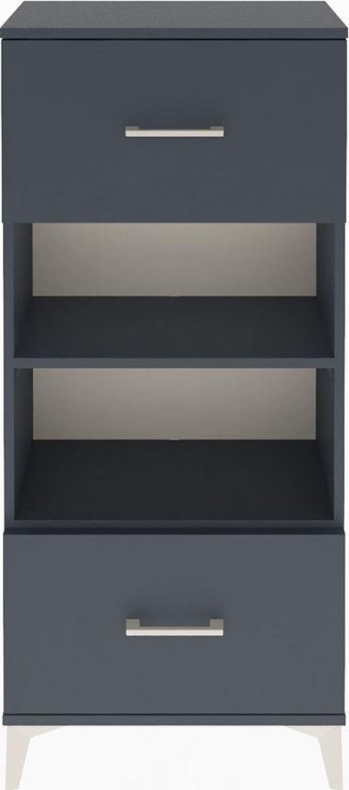 Arges Dolap 2 Raflı 2 Çekmeceli 60x30x134 Antrasit-Antrasit