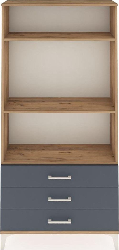 Arges Dolap 3 Raflı 3 Çekmeceli 88x30x182 Çam-Antrasit