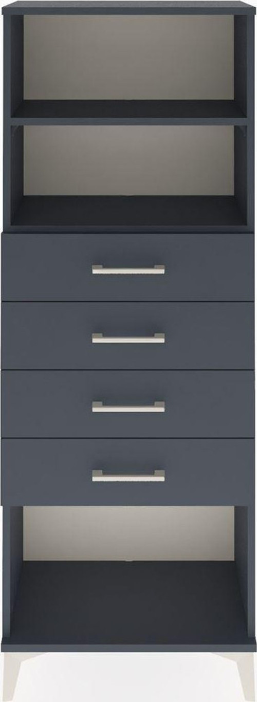 Arges Dolap 2 Raflı 4 Çekmeceli 60x30x163 Antrasit-Antrasit