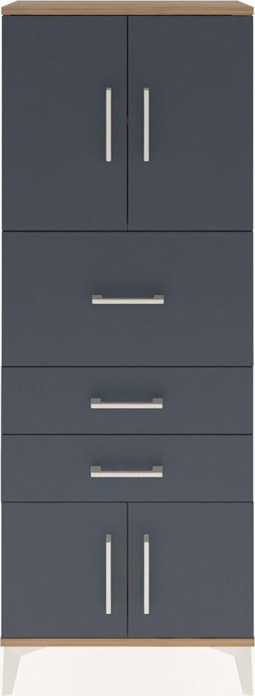 Arges Dolap 2 Raflı 3 Çekmeceli 4 Kapaklı 60 x 30 x 163 cm Çam - Antrasit
