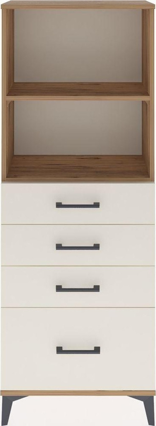 Arges Dolap 2 Raflı 4 Çekmeceli 60x30x163 Çam-Aytaşı