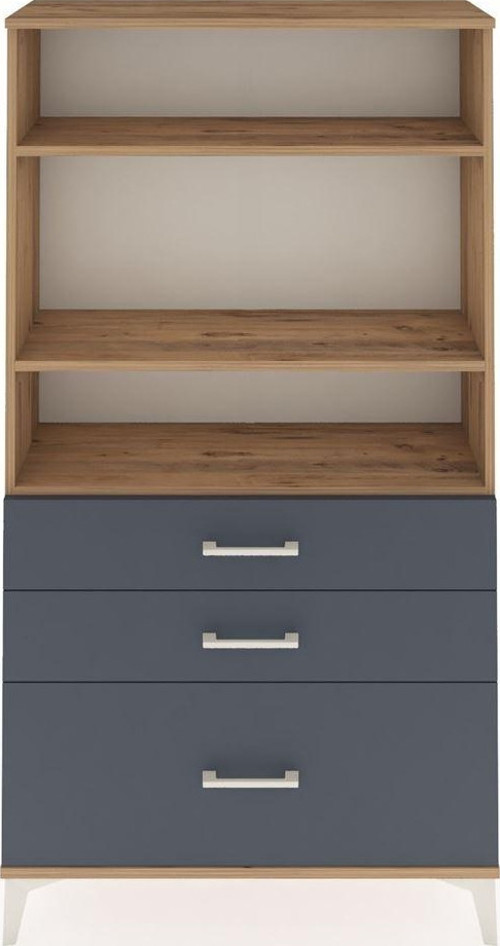 Arges Dolap 3 Raflı 3 Çekmeceli 88x30x163 Çam-Antrasit