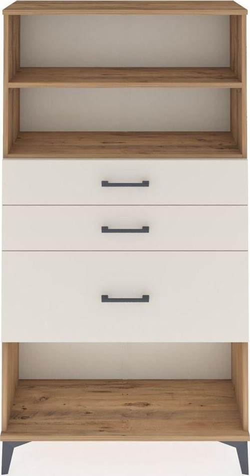 Arges Dolap 2 Raflı 3 Çekmeceli 88x30x163 Çam-Aytaşı