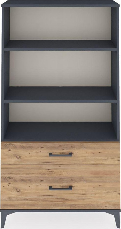 Arges Dolap 3 Raflı 2 Çekmeceli 88x30x163 Antrasit-Çam