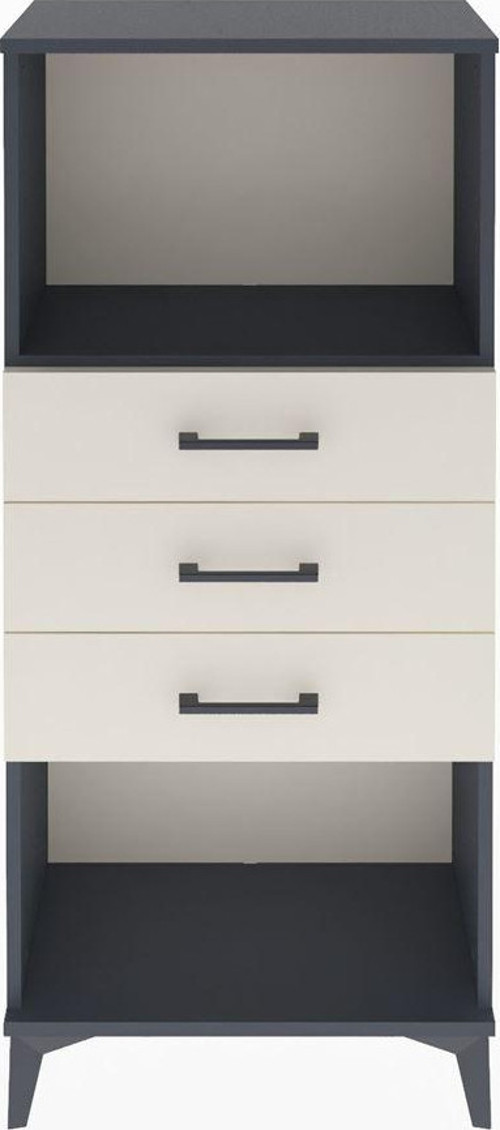 Arges Dolap Tek Raflı 3 Çekmeceli 60x30x134 Antrasit-Aytaşı