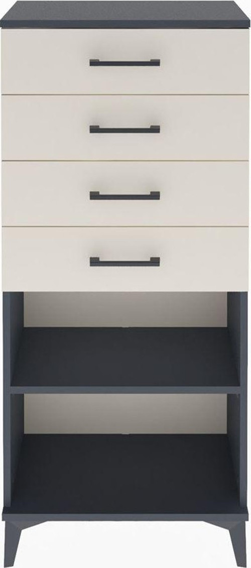Arges Dolap Tek Raflı 4 Çekmeceli 60x30x134 Antrasit-Aytaşı