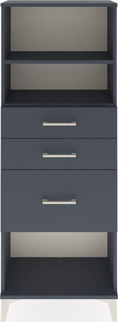 Arges Dolap 2 Raflı 3 Çekmeceli 60x30x163 Antrasit-Antrasit