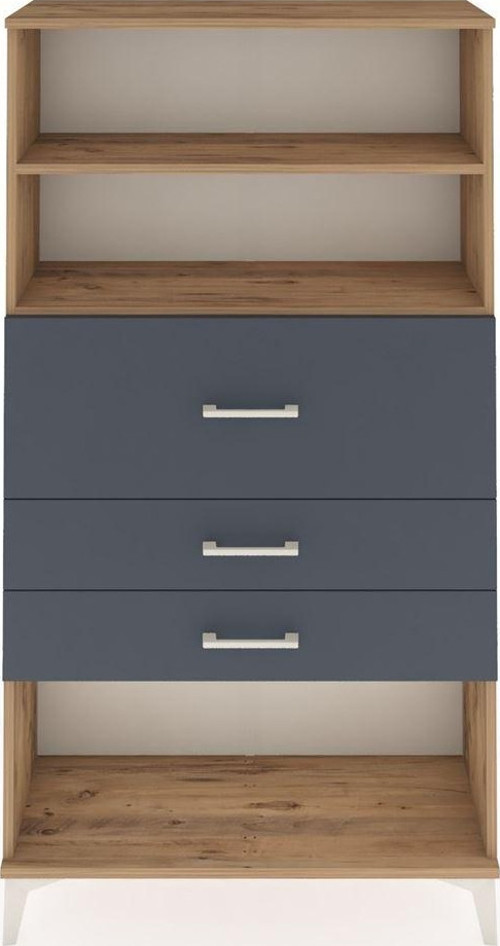 Arges Dolap 2 Raflı 3 Çekmeceli 88x30x163 Çam-Antrasit