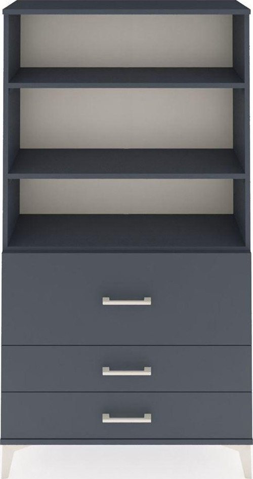 Arges Dolap 3 Raflı 3 Çekmeceli 88x30x163 Antrasit-Antrasit