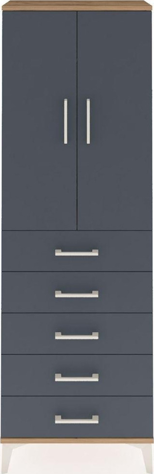 Arges Dolap 1 Raflı 5 Çekmeceli 1 Askılı 60 x 30 x 182 cm Çam - Antrasit