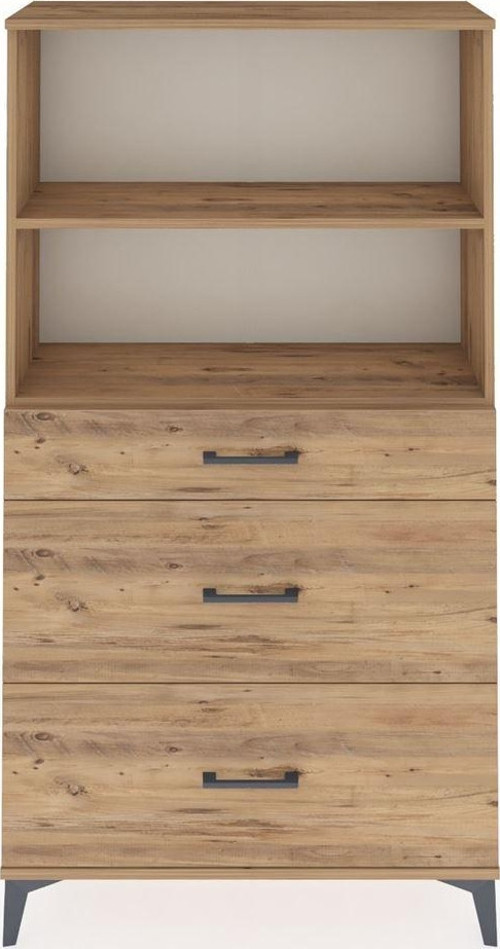 Arges Dolap 2 Raflı 3 Çekmeceli 88x30x163 Çam-Çam