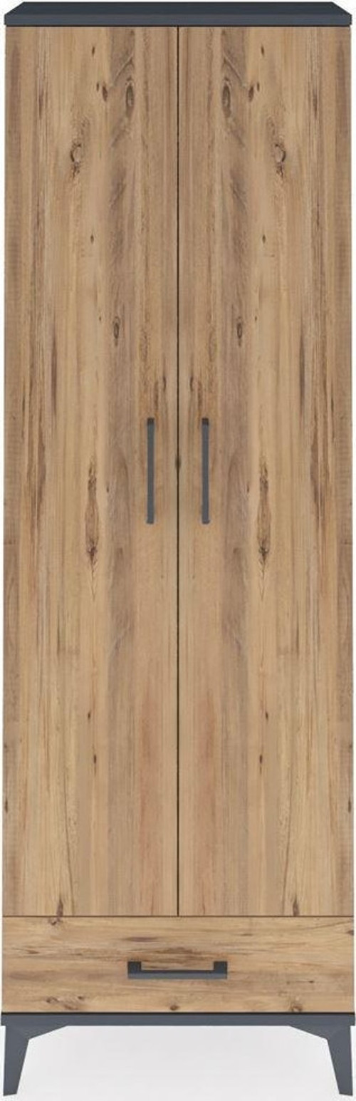 Arges Dolap 2 Raflı 1 Çekmeceli 1 Askılı 60 x 30 x 182 cm Antrasit - Çam