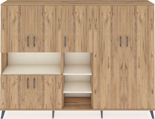 Arges Dolap 13 Raflı 7 Kapaklı 220x30x163 Çam-Çam/Aytaşı