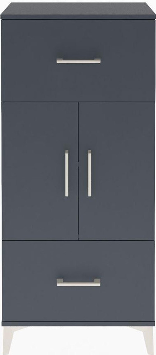 Arges Dolap 2 Raflı 2 Çekmeceli 2 Kapaklı 60x30x134 Antrasit-Antrasit