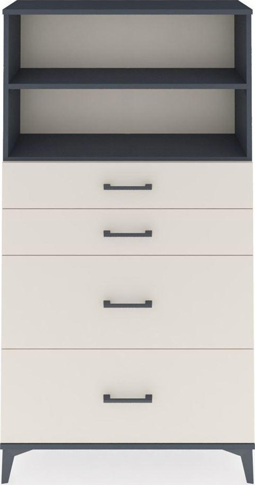 Arges Dolap 2 Raflı 4 Çekmeceli 88x30x163 Antrasit-Aytaşı