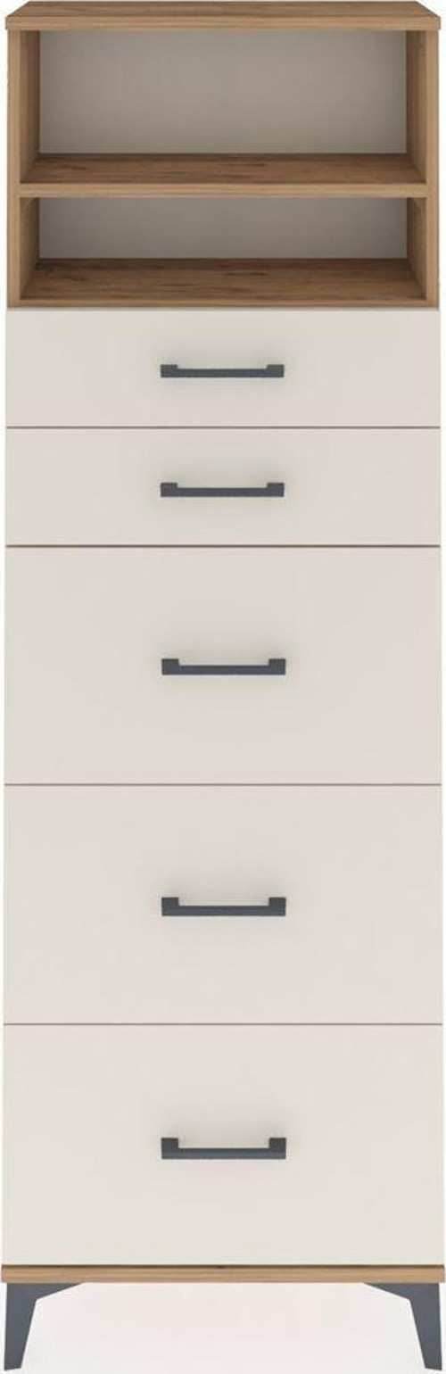 Arges Dolap 2 Raflı 5 Çekmeceli 60x30x182 Çam-Aytaşı