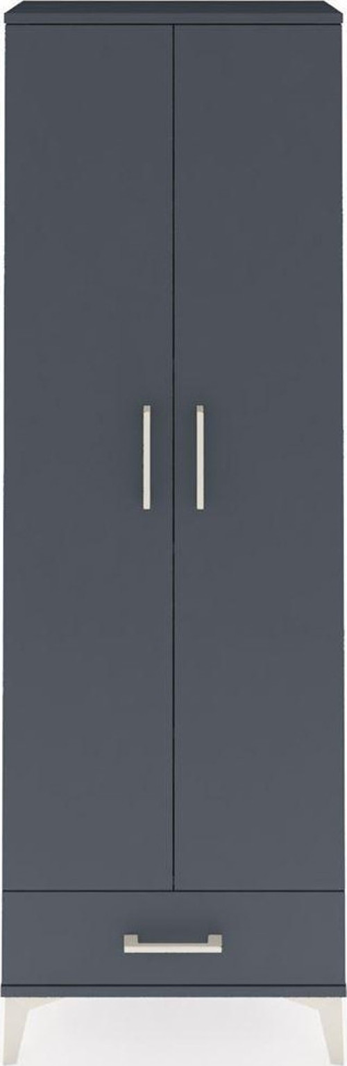 Arges Dolap 5 Raflı 1 Çekmeceli 2 Kapaklı 60 x 30 x 182 cm Antrasit - Antrasit