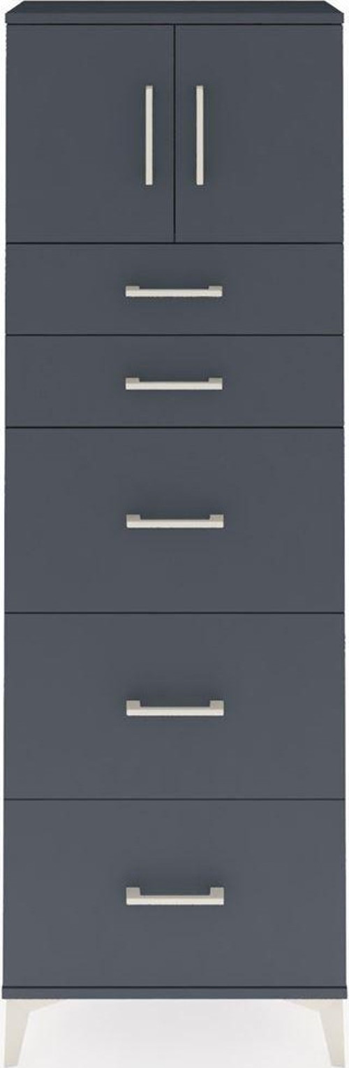 Arges Dolap 1 Raflı 5 Çekmeceli 2 Kapaklı 60 x 30 x 182 cm Antrasit - Antrasit