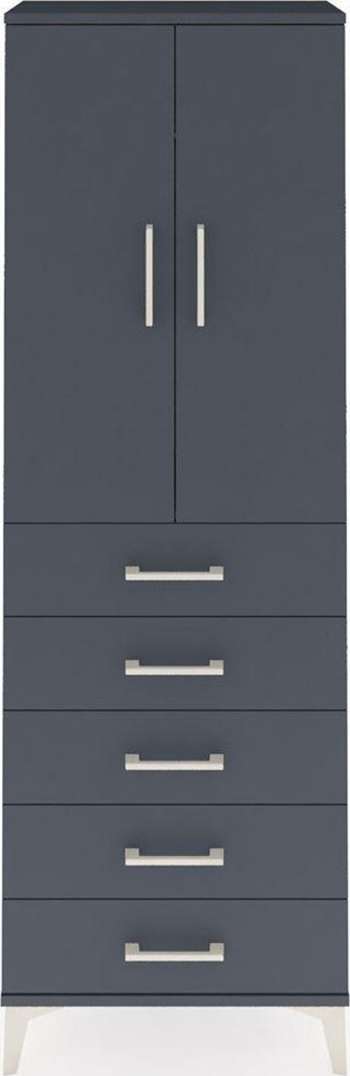Arges Dolap 1 Raflı 5 Çekmeceli 1 Askılı 60 x 30 x 182 cm Antrasit - Antrasit