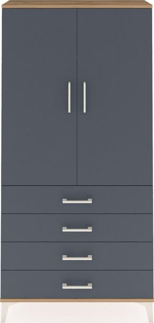Arges Dolap 1 Raflı 4 Çekmeceli 1 Askılı 88 x 30 x 182 cm Çam - Antrasit
