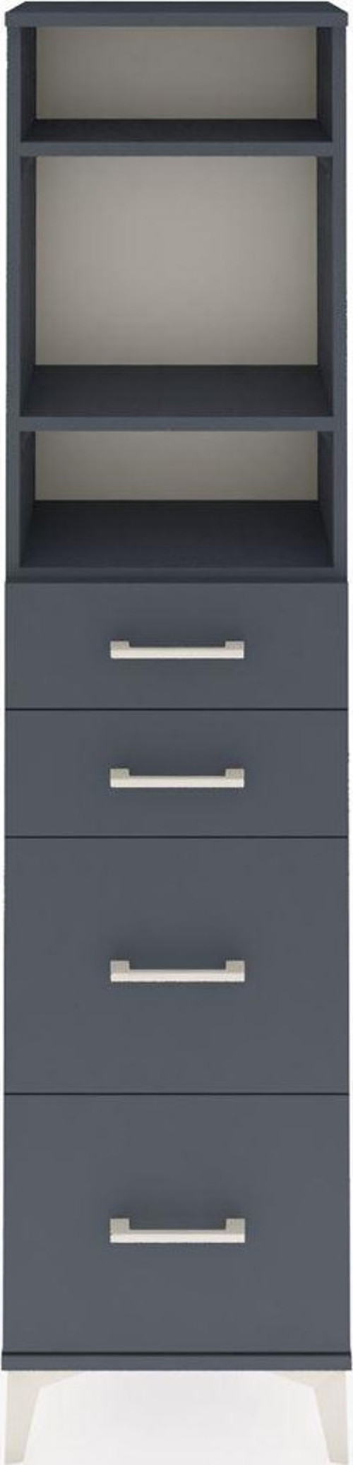 Arges Dolap 3 Raflı 4 Çekmeceli 44x30x182 Antrasit-Antrasit