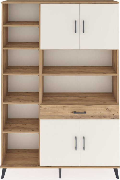 Arges Dolap 10 Raflı 1 Çekmeceli 4 Kapaklı 132 x 30 x 195 cm Çam - Aytaşı - Çam