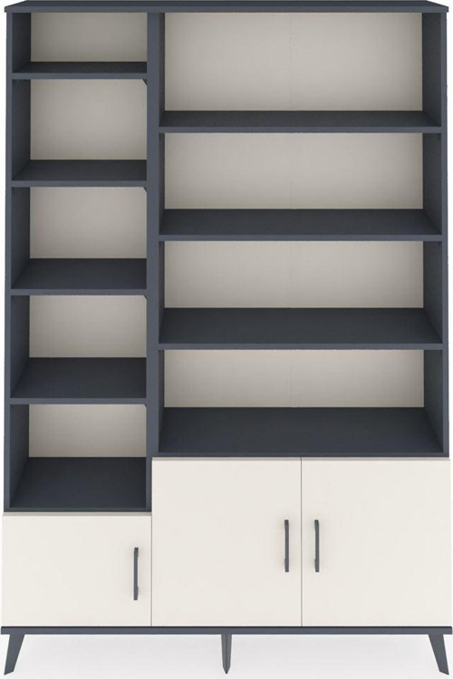 Arges Dolap 10 Raflı 3 Kapaklı 132x30x195 Antrasit-Aytaşı/Antrasit