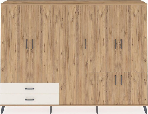 Arges Dolap 12 Raflı 2 Çekmeceli 7 Kapaklı 220 x 30 x 163 cm Çam - Çam - Aytaşı