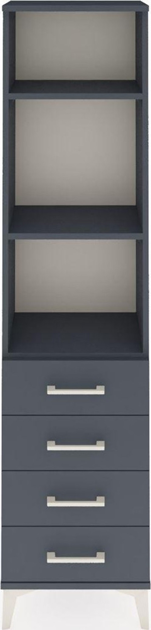 Arges Dolap 3 Raflı 4 Çekmeceli 44 x 30 x 182 cm Antrasit - Antrasit