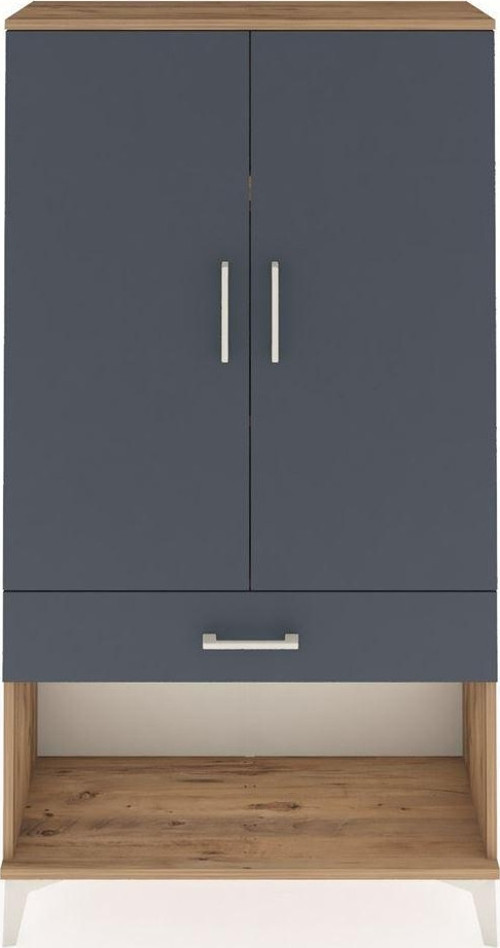 Arges Dolap 3 Raflı 1 Çekmeceli 2 Kapaklı 88 x 30 x 163 cm Çam - Antrasit