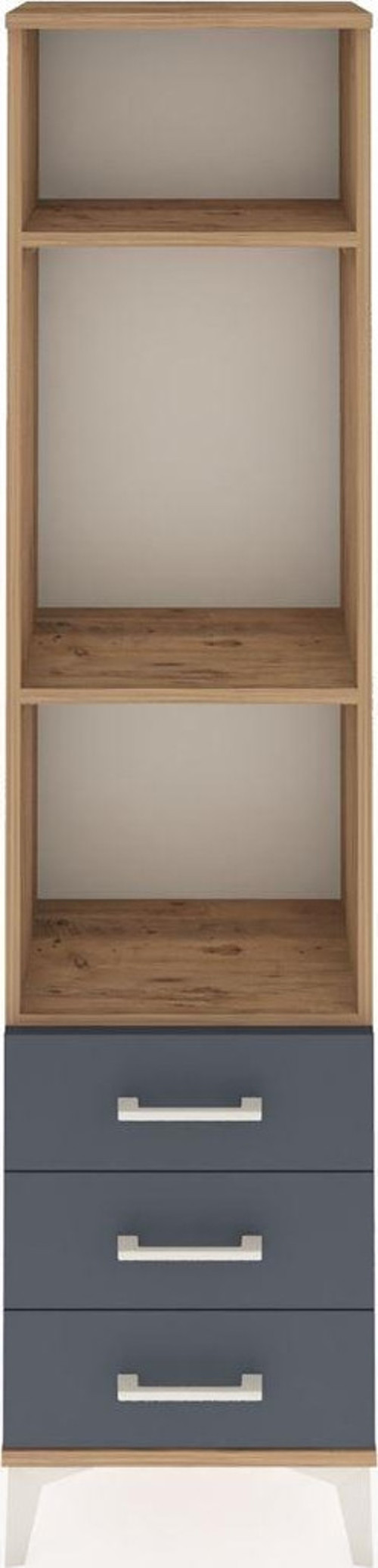 Arges Dolap 3 Raflı 3 Çekmeceli 44 x 30 x 182 cm Çam - Antrasit