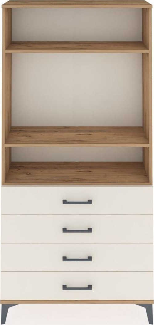 Arges Dolap 3 Raflı 4 Çekmeceli 88 x 30 x 182 cm Çam - Aytaşı