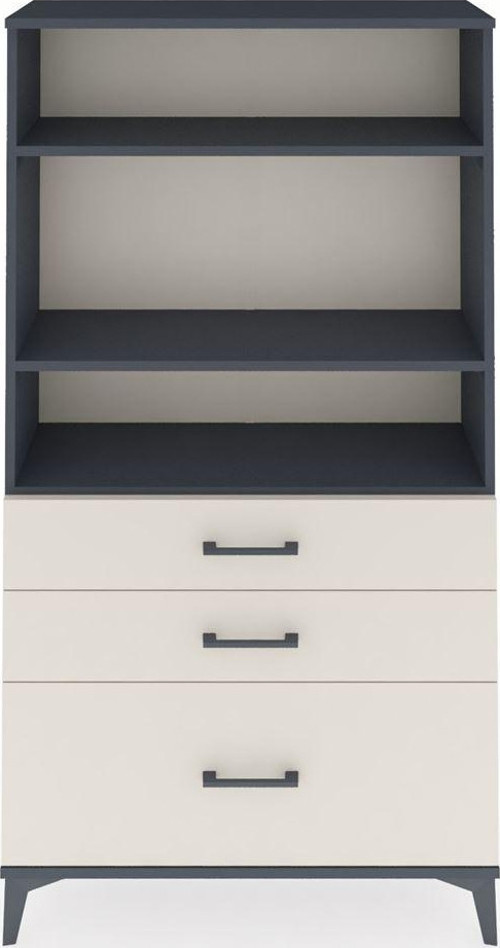 Arges Dolap 3 Raflı 3 Çekmeceli 88 x 30 x 163 cm Antrasit - Aytaşı