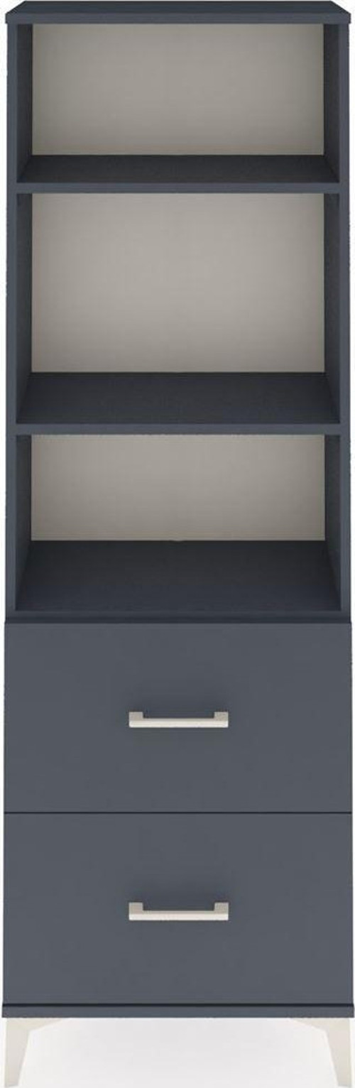 Arges Dolap 3 Raflı 2 Çekmeceli 60 x 30 x 182 cm Antrasit - Antrasit