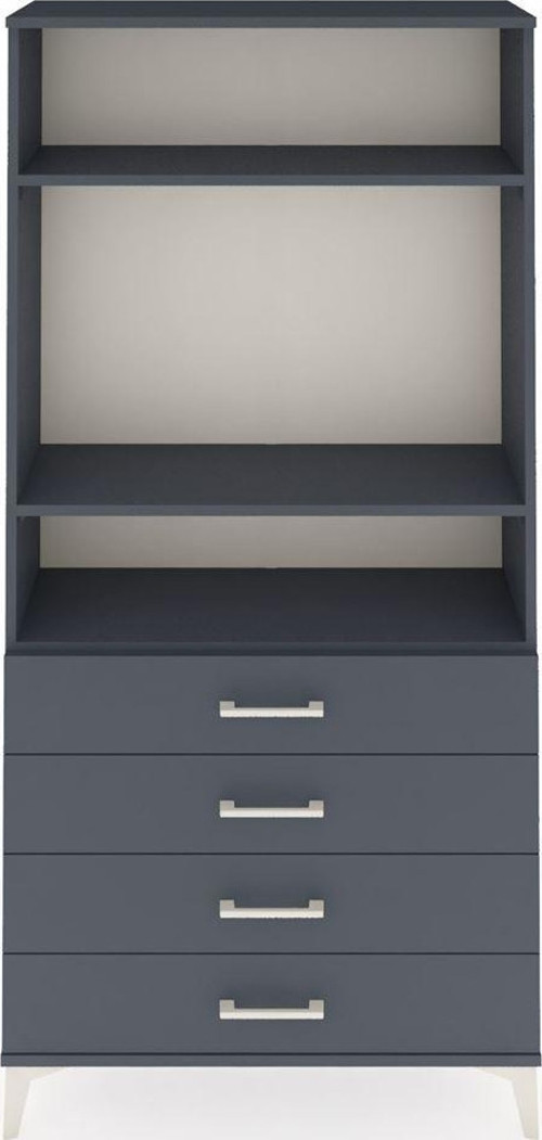 Arges Dolap 3 Raflı 4 Çekmeceli 88 x 30 x 182 cm Antrasit - Antrasit