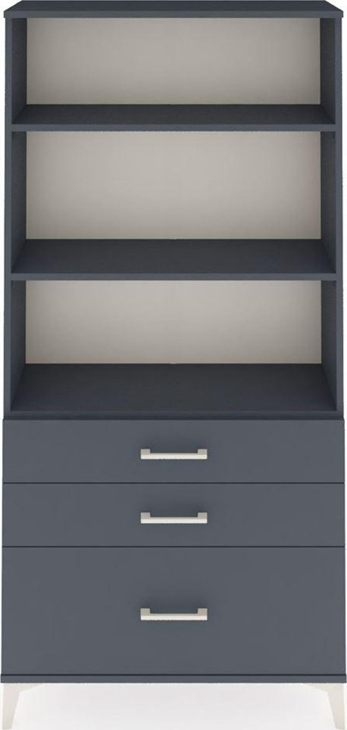 Arges Dolap 3 Raflı 3 Çekmeceli 88 x 30 x 182 cm Antrasit - Antrasit