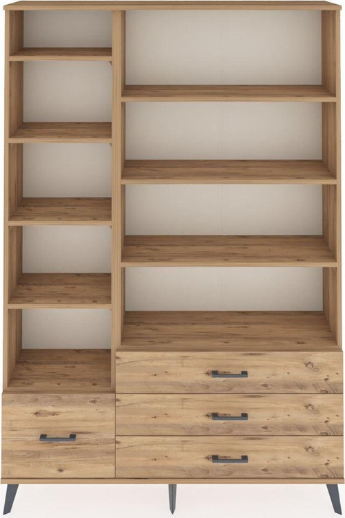 Arges Gardrop 9 Raflı 4 Çekmeceli 132 x 30 x 195 cm Çam - Çam
