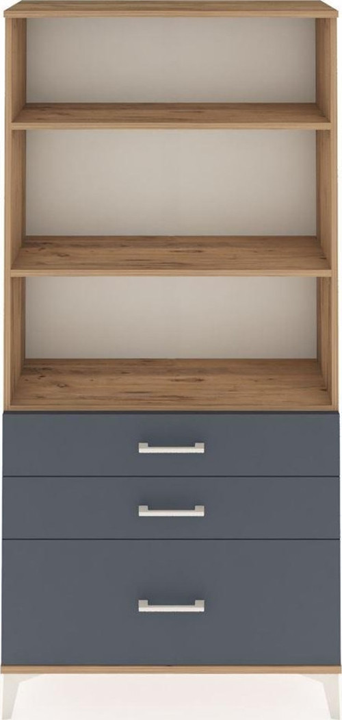 Arges Dolap 3 Raflı 3 Çekmeceli 88 x 30 x 182 cm Çam - Antrasit