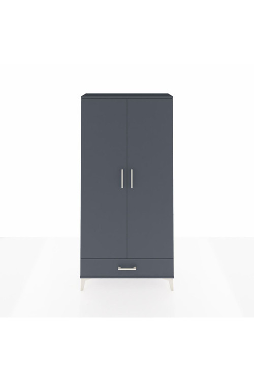 Arges Dolap 5 Raflı 1 Çekmeceli 2 Kapaklı 88 x 30 x 182 cm Antrasit - Antrasit