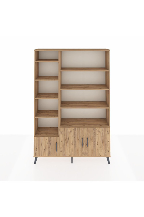 Arges Gardrop 10 Raflı 3 Kapaklı 132x30x195 Çam-Çam
