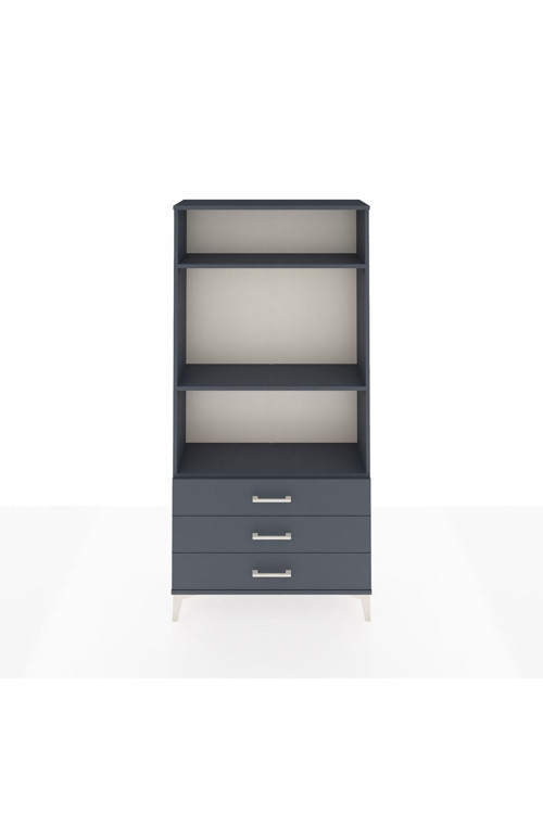 Arges Dolap 3 Raflı 3 Çekmeceli 88x30x182 Antrasit-Antrasit