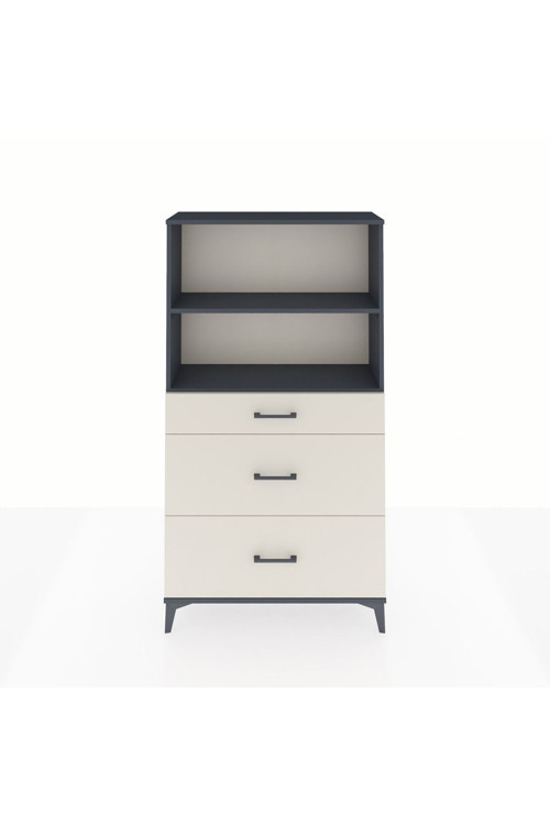 Arges Dolap 2 Raflı 3 Çekmeceli 88x30x163 Antrasit-Aytaşı