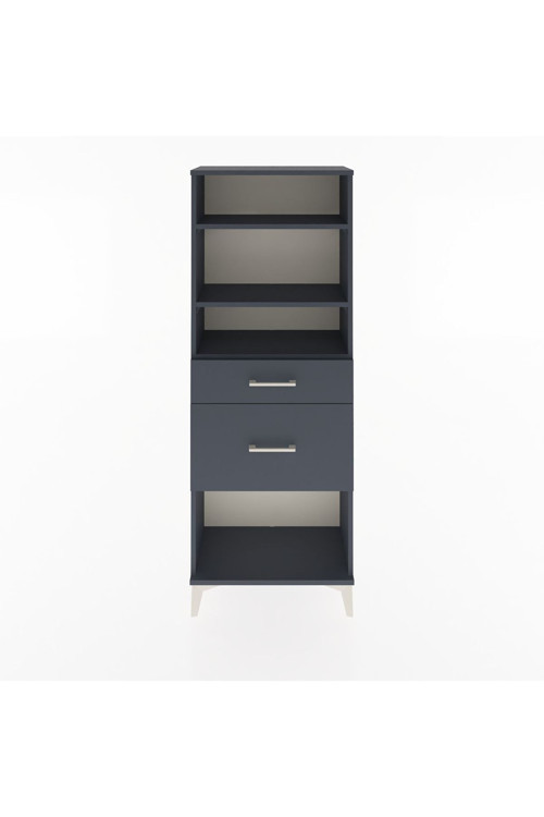 Arges Dolap 3 Raflı 2 Çekmeceli 60 x 30 x 163 cm Antrasit - Antrasit