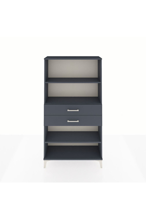 Arges Dolap 3 Raflı 2 Çekmeceli 88x30x163 Antrasit-Antrasit