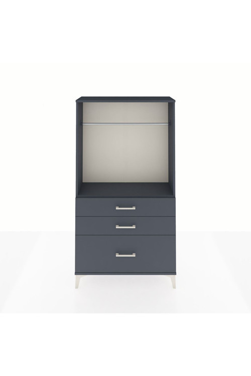Arges Dolap 1 Raflı 3 Çekmeceli 1 Askılı 88 x 30 x 163 cm Antrasit - Antrasit