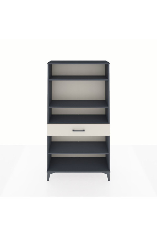 Arges Dolap 4 Raflı Tek Çekmeceli 88x30x163 Antrasit-Aytaşı