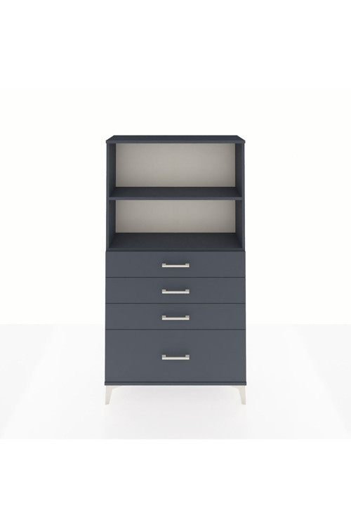 Arges Dolap 2 Raflı 4 Çekmeceli 88x30x163 Antrasit-Antrasit