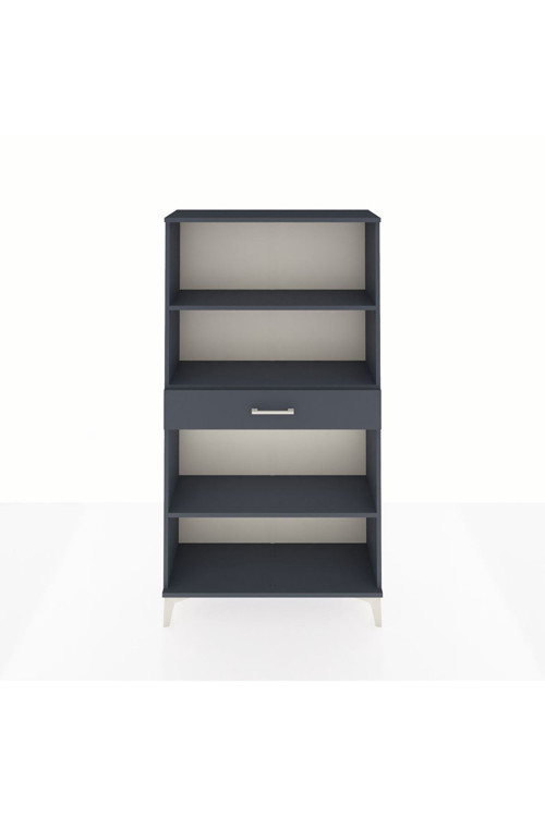 Arges Dolap 3 Raflı Tek Çekmeceli 88x30x163 Antrasit-Antrasit