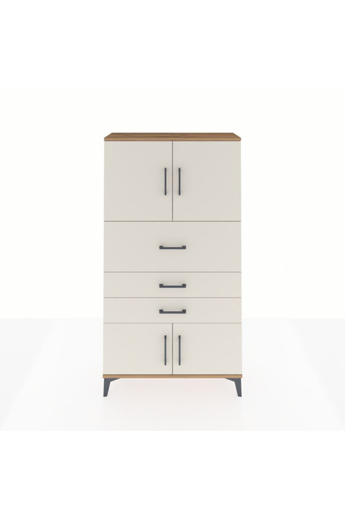 Arges Dolap 2 Raflı 3 Çekmeceli 4 Kapaklı 88x30x163 Çam-Aytaşı